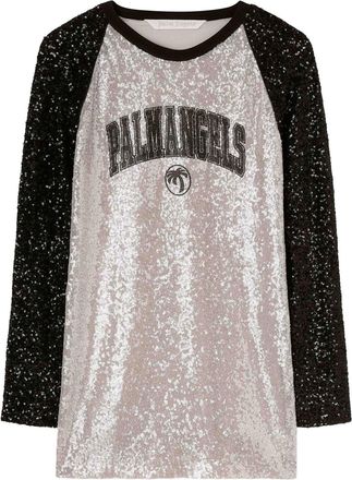 Palm Angels College Palm Sequin Mini Dress