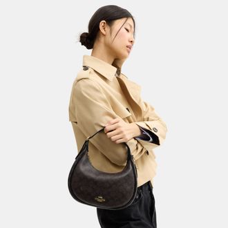 Coach Womens Emily Shoulder Bag In Signature Canvas - Brown - One Size