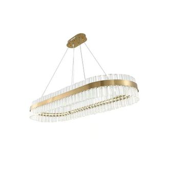 OEM Luxemburg - Ara&ntilde;a De Cristal 80cm 3 Led Color 40w Oblonga Lat&oacute;n Cepillado