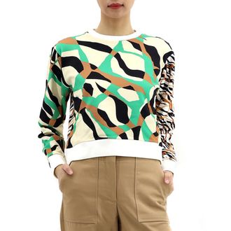 Roberto Cavalli Ladies Black/Terracott/Green Cotton Crewneck Sweatshirt, Size X-Large
