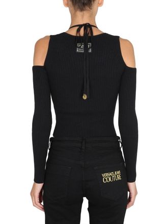 Versace Jeans Couture Bare-Shoulder Cotton Blouse - Black