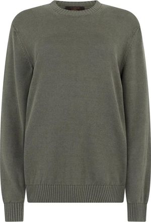 Slowear Round-neck Knitwear, male, Green, Size: 2XL Round-neck Knit Sweater