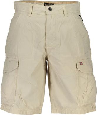 Napapijri Beige Bermuda Shorts met Logo - Heren - Korte Broeken - Beige - 4XS - Korte Broeken
