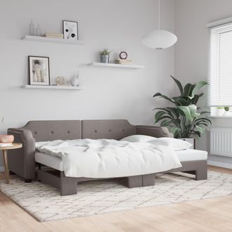 vidaXL Sof&aacute; Cama Nido Tela Gris Taupe 100x200 Cm Vidaxl