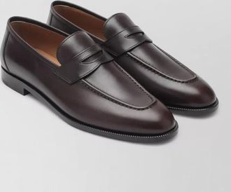 Loro Piana leather penny strap loafers round toe