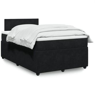 vidaXL Cama Box Spring Con Colch&oacute;n Terciopelo Negro 120x190 Cm Vidaxl