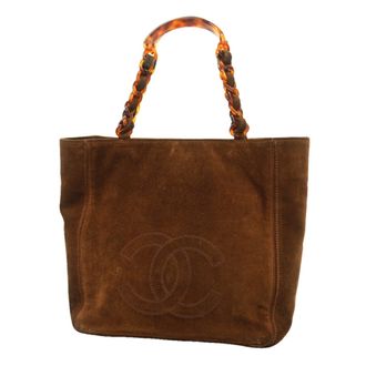 Chanel Brown Suede Tote Bag (Pre-Owned)