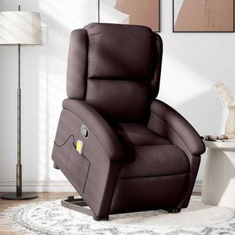 vidaXL Vidaxl - Silla De Masaje Reclinable De Pie De Tela Marr&oacute;n Oscuro