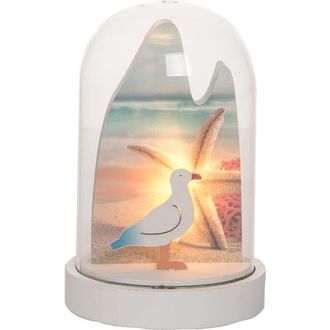 Beachcombers Seagull Scene Light-Up LED Globe Nightlight in White at Nordstrom