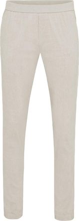 Genti linnen pantalon Genti chino beige effen normale fit