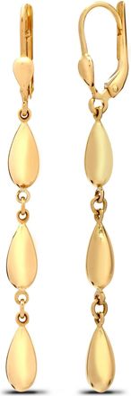 Jewelco London 9ct Gold Raindrop Trilogy Drop Earrings - JER781