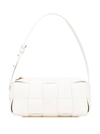 Bottega Veneta 2012-2025 Small Lambskin Intrecciato Brick Cassette shoulder bag - White