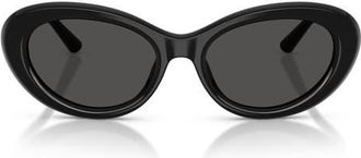 Dolce & Gabbana 54mm Oval Sunglasses in Black /Dark Grey at Nordstrom