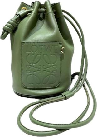 Loewe Pre-owned Bucket Bags, female, Green, Size: ONE SIZE Pre-owned Leather Bucket Bag