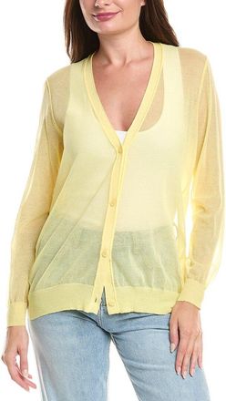 Lafayette 148 New York V-Neck Button Front Wool-Blend Cardigan