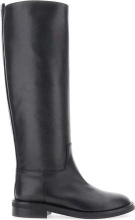 Via Roma 15 Zwarte hoge leren laarzen voor vrouwen - Dames - Hoge Laarzen - Zwart - 40 EU - Leer - Schoenen