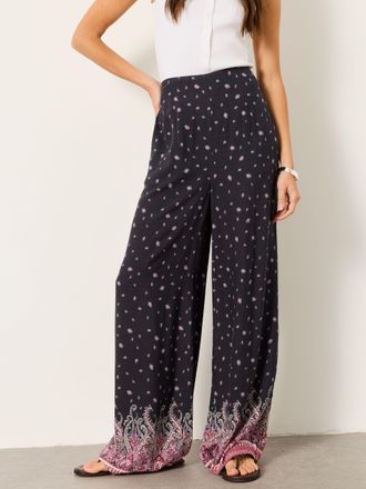 Fat Face FatFace Zelda Black Paisley Palazzo Trousers