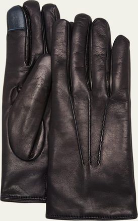 Guanti Giglio Fiorentino Leather & Cashmere Touch Screen Gloves