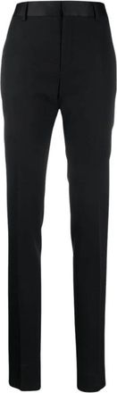 Saint Laurent Zwarte Wol Tuxedo Broek - Dames - Slim Fit Broeken - Zwart - XL - Wol - Broeken