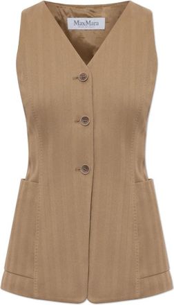 Max Mara Falla Vest - Dames - Gillet - Beige - L - Katoen - Kostuums