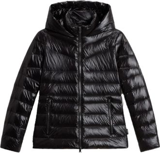 Woolrich Gewatteerde donsjas met capuchon - Dames - Gewatteerde jassen - Zwart - XS - Jassen