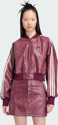 adidas Originals Giacca bordeaux in pelle sintetica-Rosso