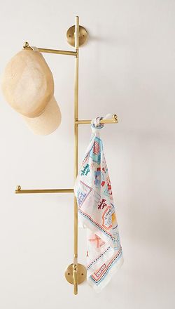 Anthropologie Aldina Brass Swivel Hook Rack