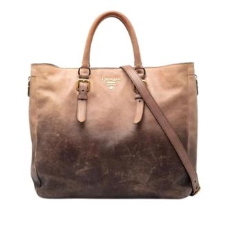 Prada Pre-owned Tote Bags, female, Multicolor, Size: ONE SIZE Pre-owned Vintage Leather Tote Bag