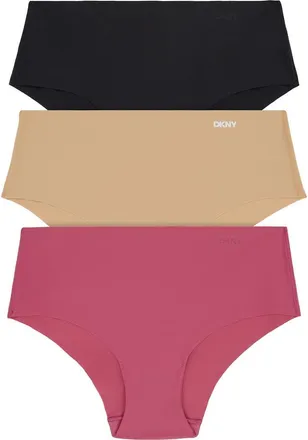 DKNY Litewear Cut Anywhere Assorted 3-Pack Hipster Briefs in Black/Glow/Dark Rose at Nordstrom Rack, Size X-Large