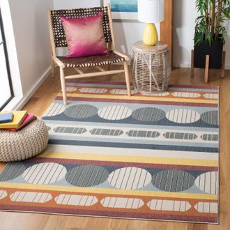 Safavieh Orwell Machine Made Area Rug, Blue / Yellow Contemporary Style Easy Care