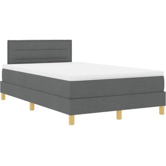vidaXL Vidaxl - Cama Box Spring Con Colch&oacute;n Gris Oscuro 120 X 190 Cm Tela