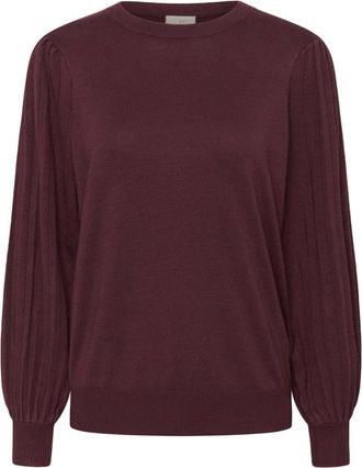 Kaffe Windsor Wine Gebreide Trui - Dames - Ronde hals truien - Rood - L - Truien & Vesten