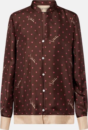 Valentino Printed silk twill pajama shirt