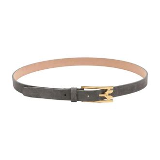Victoria Beckham Belts, female, Gray, Size: 100 CM Dorian Pin-Buckle Belt