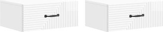 vidaXL Mesita De Noche De Pared 2 Uds. Brillante 49 X 34,5 X 20 Cm Vidaxl