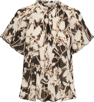 Inwear Zwart Silhouet Bloemen Top Blouse - Dames - Blouses - Veelkleurig - S - Polyester - Overhemden