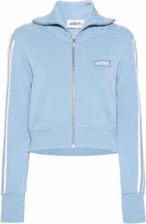 Autry Logo Cardigan - Dames - Vesten met rits - Blauw - XS - Nylon - Hoodies & sweatvesten
