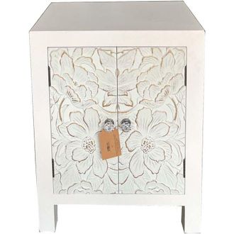 Wanderlust Deco Mesita De Madera De 2 Puertas 42x32x55
