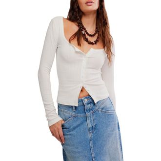 Free People End Game Pointelle Top in Sugar Swizzle at Nordstrom, Size X-Large
