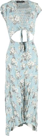 Reformation Floral Printed Cutout Maxi Dress in Blue Viscose