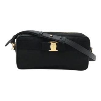 Ferragamo Pre-owned Cross Body Bags, female, Black, Size: ONE SIZE Pre-owned Nylon Shoulder Bag