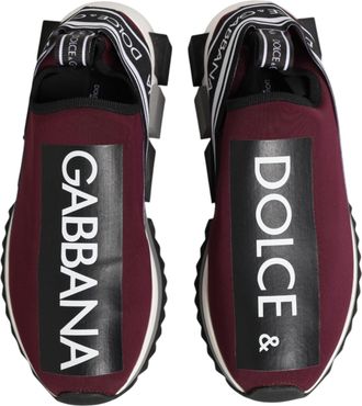 Dolce & Gabbana Maroon Slip On Sorrento Men Sneakers Shoes 20+pa+pu+vi
