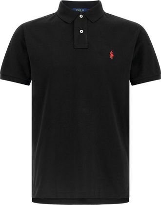 Polo Ralph Lauren Logo Embroidery Shirt Polo Nero-Uomo