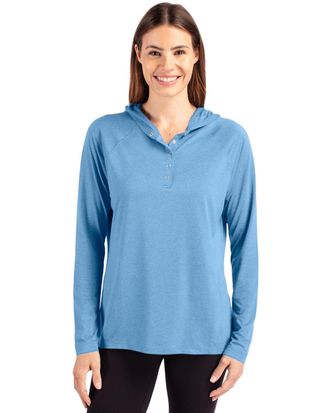 Cutter & Buck Coastline Epic Comfort Womens Hooded Long Sleeve Pullover Shirt