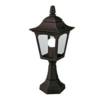 Loops Outdoor IP44 1 Bulb Wall Ground Pedestal Lamp Light Black LED E27 100W d00315