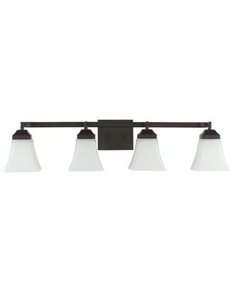 Jonathan Y Designs Jonathan Y Staunton 33In 4-Light Iron/Glass Modern Cottage Led Vanity Light