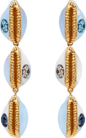 Oscar De La Renta Cowrie Shell Drop Earrings in Sky at Nordstrom