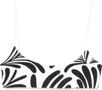 Cala de la Cruz Top bikini con stampa - Bianco