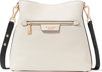 Kate Spade New York hudson colorblock pebble leather shoulder bag in Parchment Multi at Nordstrom