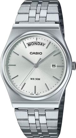 Casio Mens Silver Dial Stainless Steel Day Date Watch - MTP-B146D-7AVDF
